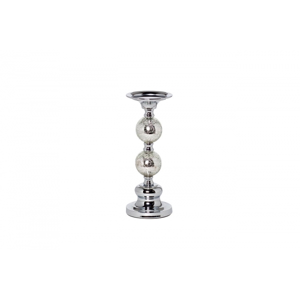 22-86642S Подсвечник никелированный d11*26см