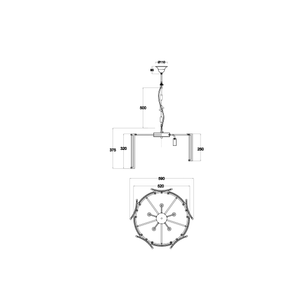 20MD3515-5GOLD Светильник потолочный d58*34см