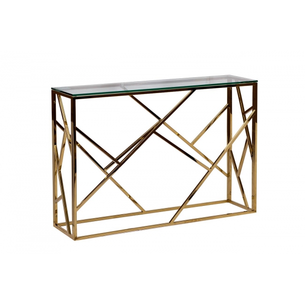 GY-CST2051214GOLD Консоль прозрачное стекло/золото30*115*78см