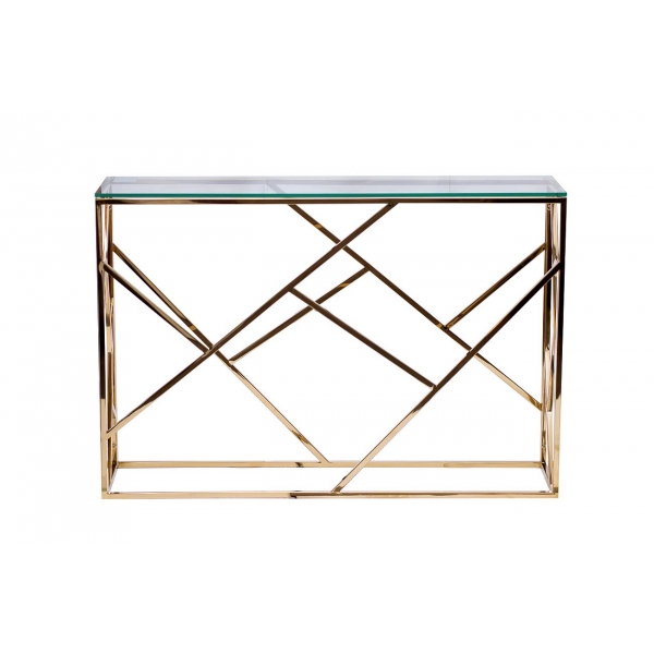 GY-CST2051214GOLD Консоль прозрачное стекло/золото30*115*78см