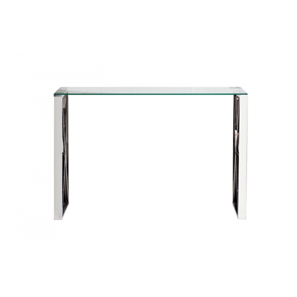 47ED-CST008 Консоль прозр.стекло/хром 120*40*78см