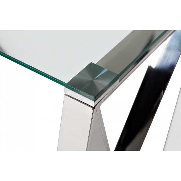 47ED-CST008 Консоль прозр.стекло/хром 120*40*78см