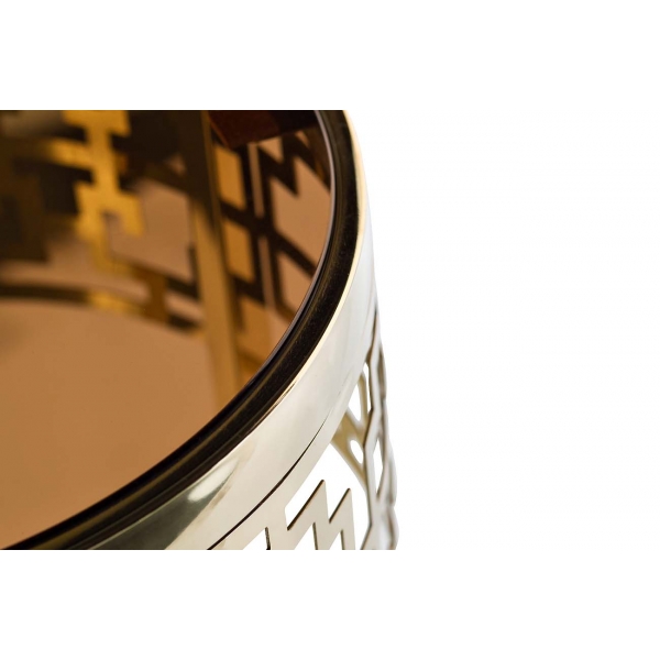13RXFS5080L-GOLD Стол журнальный стекло коричн./золото d35*70см