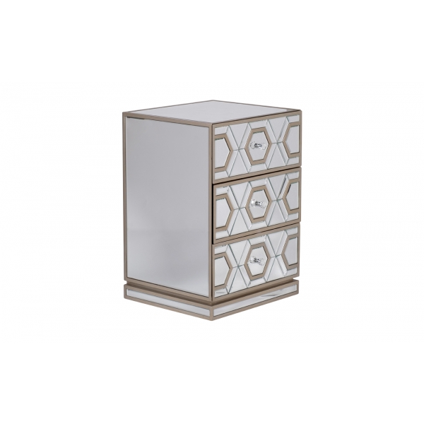 KFG044 Тумба зеркальная 3 ящика  46*42*66см