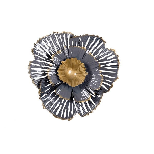 37SM-0850 Декор настенный Цветок золотисто-серый 23,5*23,5*6,4