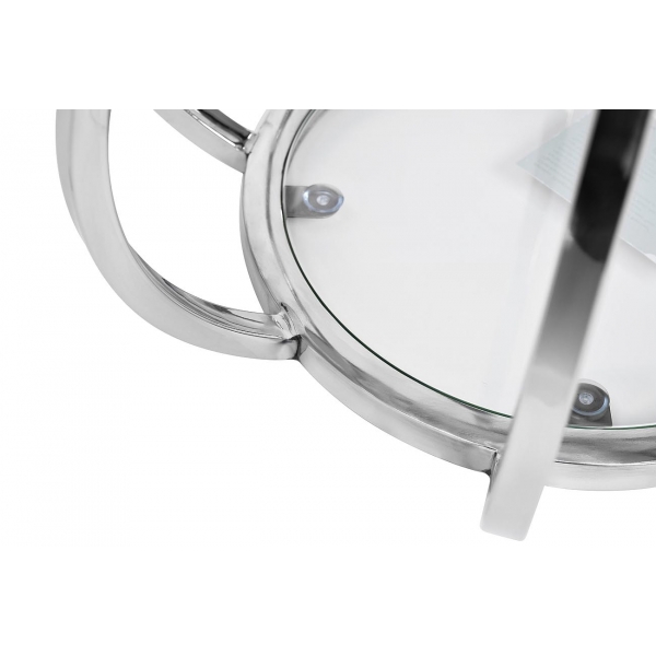 13RXET4037-SILVER Стол журнальный стекло прозр./серебро d50*60см