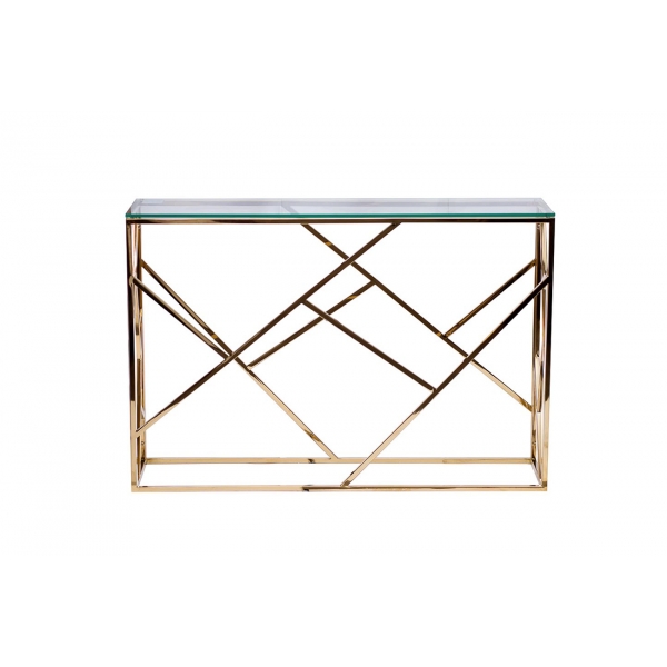 GY-CST2051214GOLD Консоль прозрачное стекло/золото30*115*78см