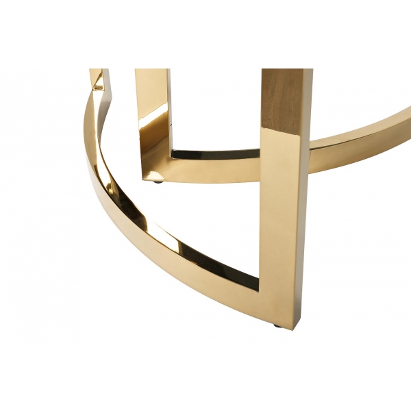 47ED-CT062GOLD Стол журнальный темн.стекло/золото d90*45см