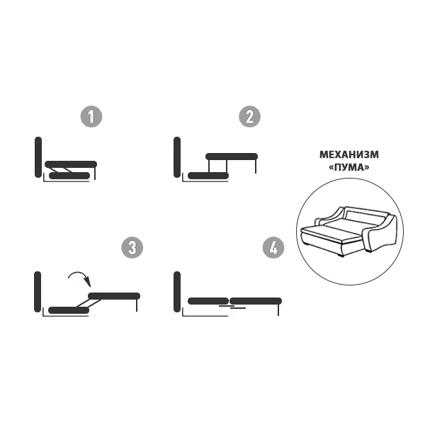 Диван Marco трехмест. раскл., шенилл серый All12 225*102*92см
