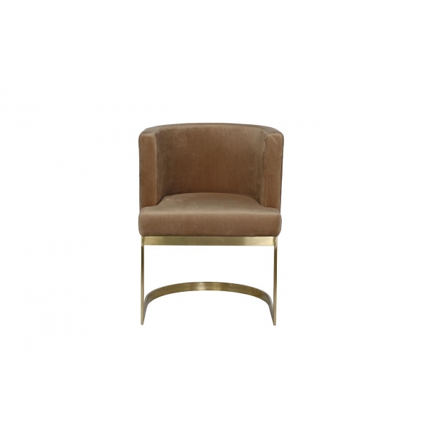 76AR-612GOLD-LBR Стул велюр св.коричневый/мат. золото 58*59*78см