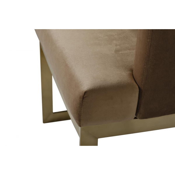 76AR-612GOLD-LBR Стул велюр св.коричневый/мат. золото 58*59*78см