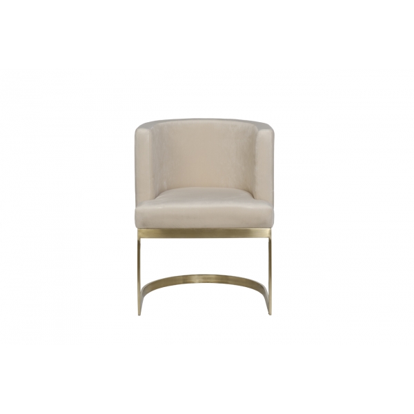 76AR-612GOLD-CR Стул велюр св.бежевый/матовое золото 58*59*78см