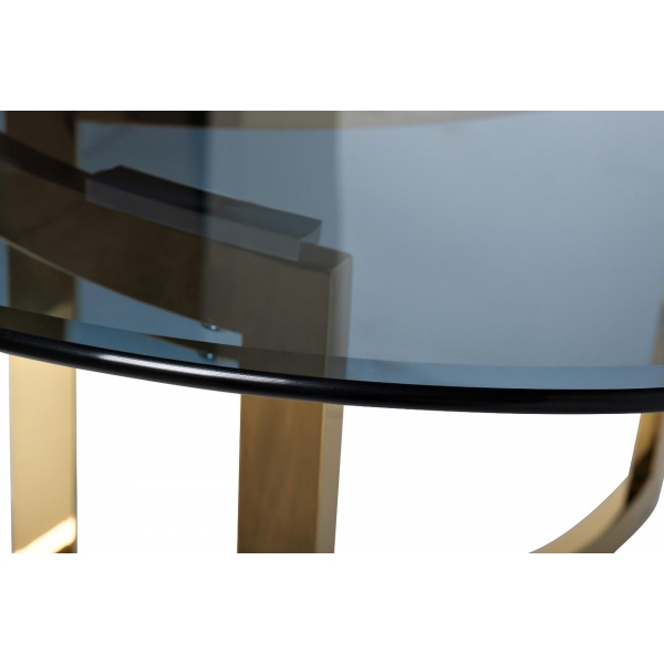 47ED-CT062GOLD Стол журнальный темн.стекло/золото d90*45см