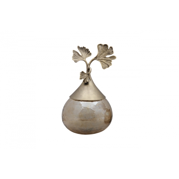 69-1018055 Ваза декоративная с крышкой "Гинкго" 20*18,5*32см