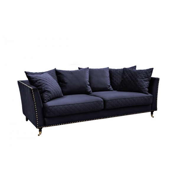 Диван Sorrento 220 трехмест., велюр т.синий Bel18 220*101*88см