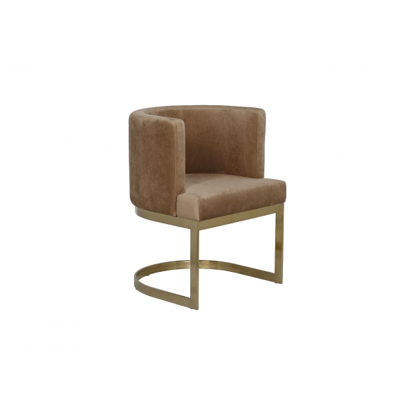 76AR-612GOLD-LBR Стул велюр св.коричневый/мат. золото 58*59*78см