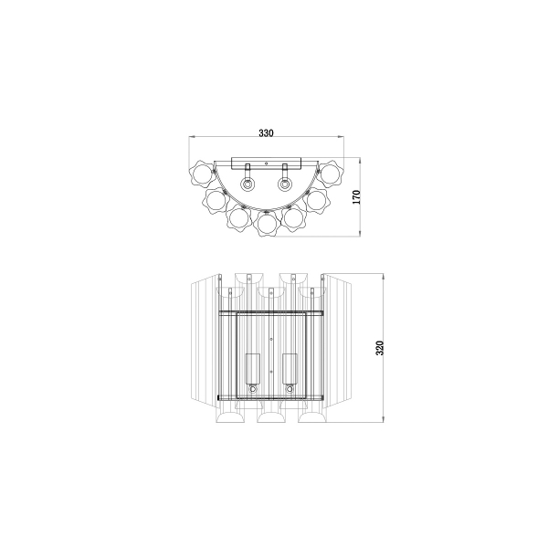 20MB3451-2AMBER Бра стекло янтарного цвета 32*33*32см