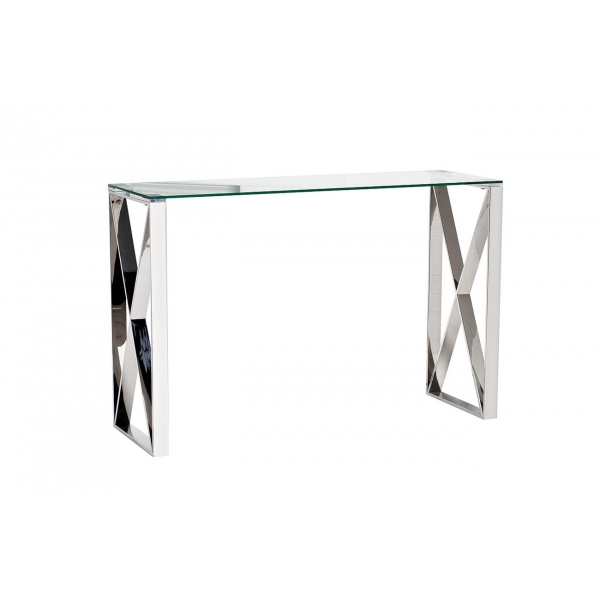 47ED-CST008 Консоль прозр.стекло/хром 120*40*78см