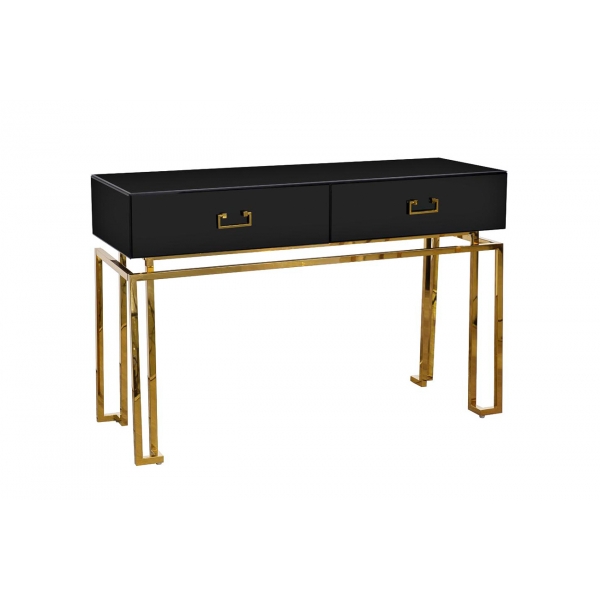 KFG058 Консоль черная 2 ящика  120*42*77см