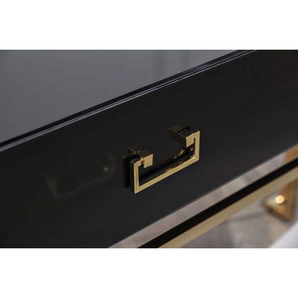 KFG058 Консоль черная 2 ящика  120*42*77см