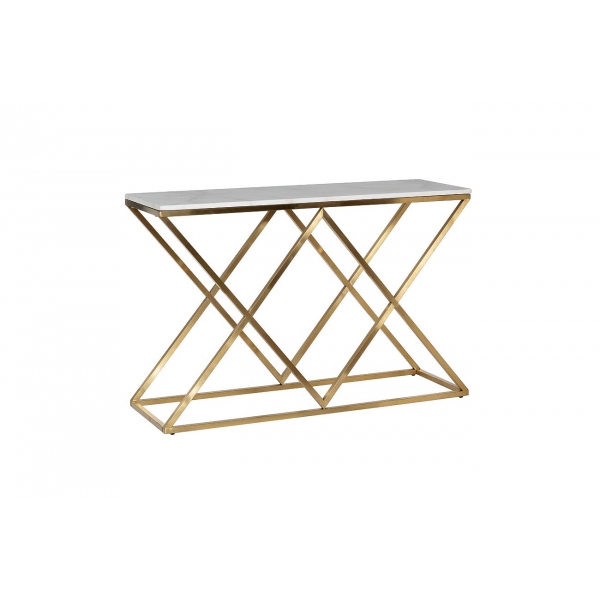 47ED-CST026GOLD Консоль Bianco Namibia бел.мрам/мат.зол120*40*78