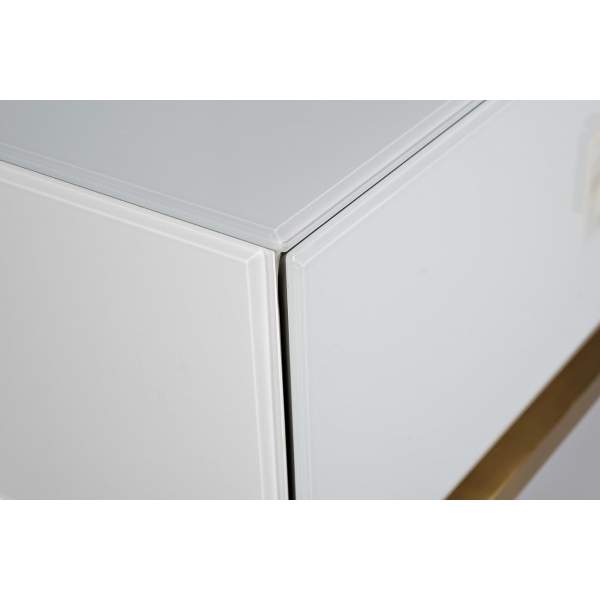KFG070 Консоль 2 ящика белая/золото 120*42*77см