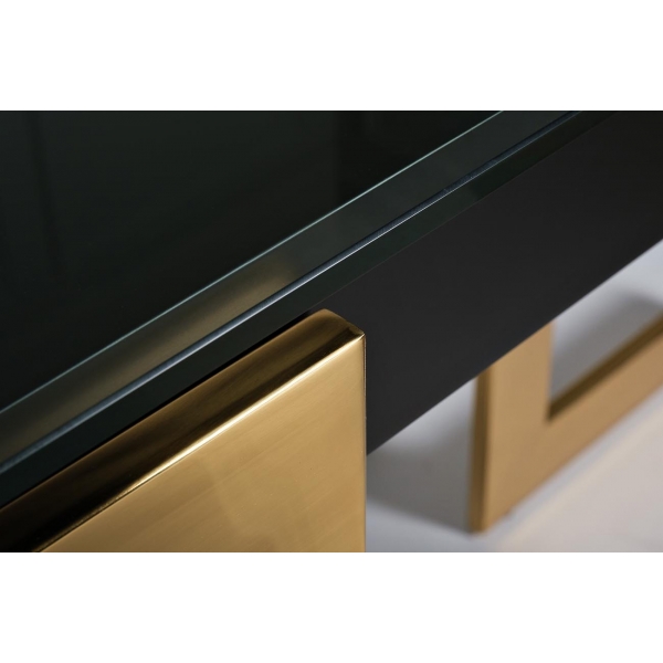 58DB-CST18166 Консоль Marbella черн/золото 130*37*76,5см