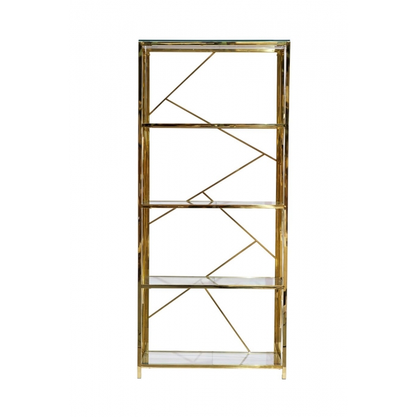 GY-SH8711GOLD Стеллаж стекло прозр/золото 80*35*180см