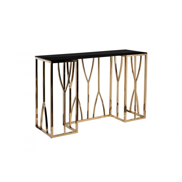 13RXC3102-GOLD Консоль стекло черн./золото 120*40*78см
