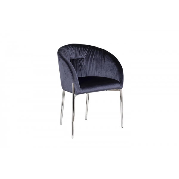 GY-DC8173-DB Стул велюр темно-синий/хром 53*62*83см
