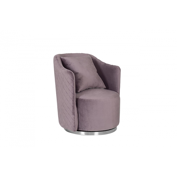 Кресло Verona вращающееся, велюр лиловый Bel13/хром 70*77*80см