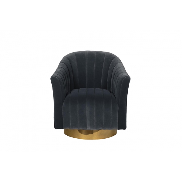 48MY-W2588 LTB GO Кресло вращающееся велюр голубой 77*76*83см