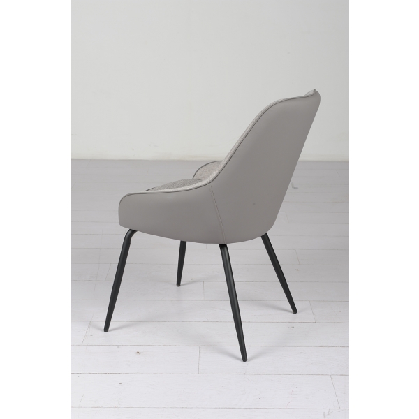 30C-DX-1913 BGE Стул серая рогожка 57*66*85 см, спинка экокожа