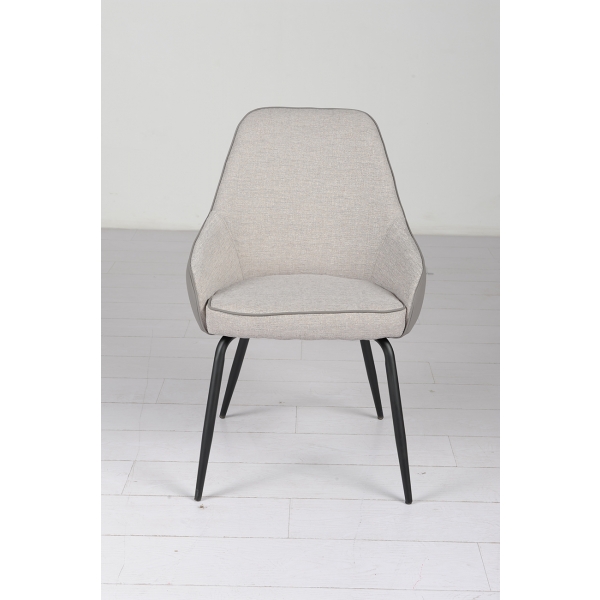 30C-DX-1913 BGE Стул серая рогожка 57*66*85 см, спинка экокожа