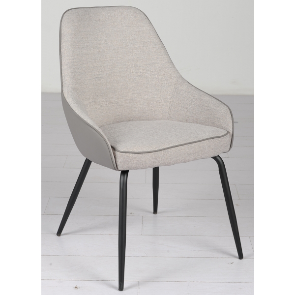 30C-DX-1913 BGE Стул серая рогожка 57*66*85 см, спинка экокожа