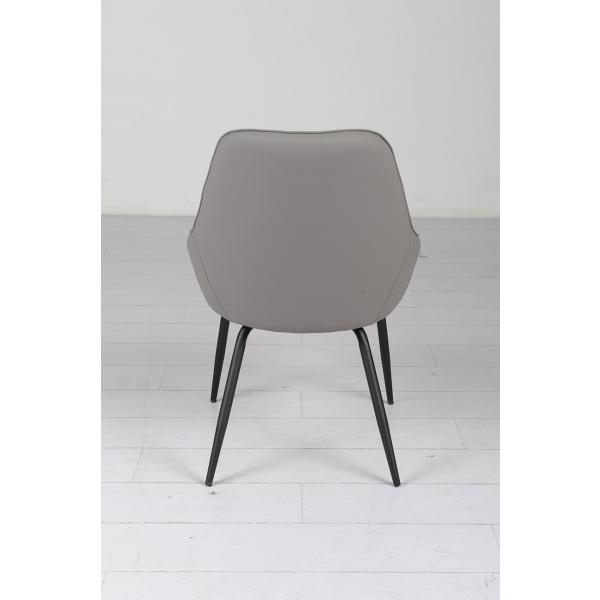 30C-DX-1913 BGE Стул серая рогожка 57*66*85 см, спинка экокожа