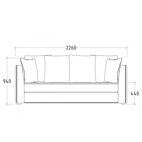 Диван Mores(K) трехместный раскладной с кантом 3 кат.