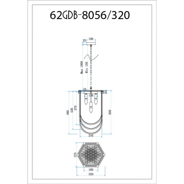 62GDM-8056-320 Люстра Marino S d32см h50см