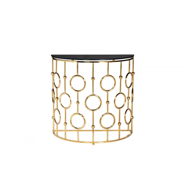 GY-CST8040GOLD Консоль стекло черн/золото 78*40*77см