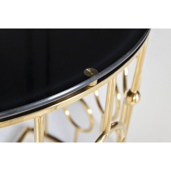 GY-CST8040GOLD Консоль стекло черн/золото 78*40*77см