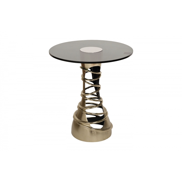 69-219043 Стол журнальный "Циклон", золотой d.46*h.49см