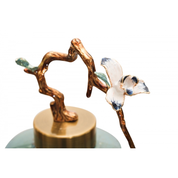 55RD4376L Ваза керамич. декорат. бирюзовая с ветвью 19*15*50см