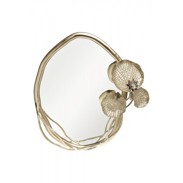 69-817051 Зеркало "Флора" рама металлич. цвет зол. 73,5*13*76см