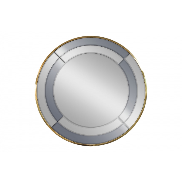 KFG091 Зеркало в двухцветной зеркальной раме/золото d91см