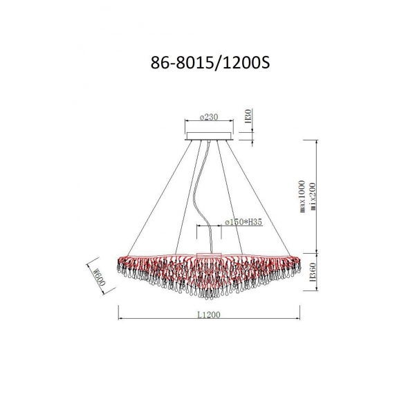 86-8015/1200S Люстра 120*h.36см, хром