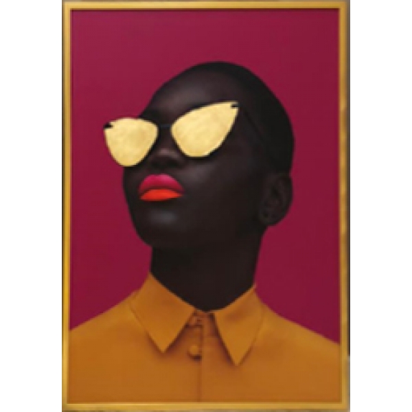 89VOR-AFRICAN GIRL2 Холст "Африканка-2" 100х70 см, багет алюм(зол)