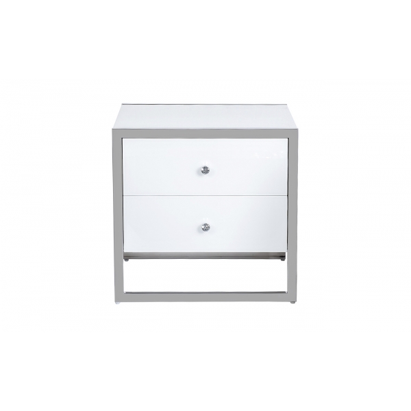 KFG104 Тумба с 2-мя ящиками белая/хром 60*40*58см