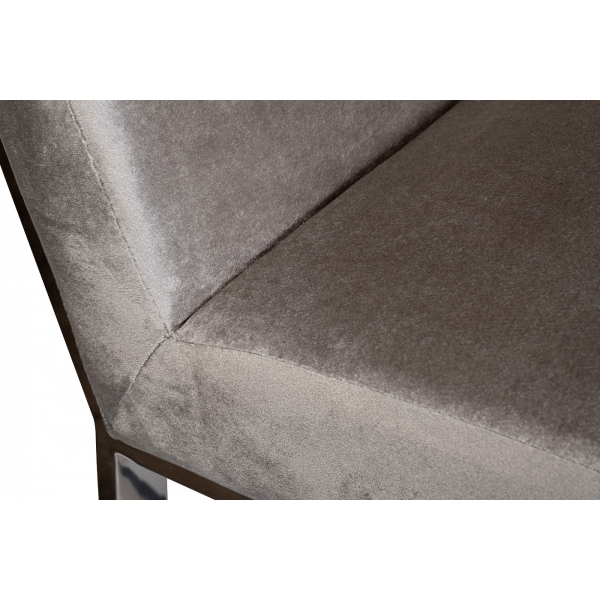 GY-C8121-LGR Стул барный велюр св-сер/хром с декором 46*61*104см