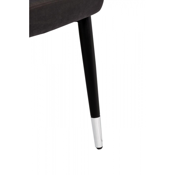 30C-1232F GR Стул велюр серый 54*57*80см с ч/б спинкой