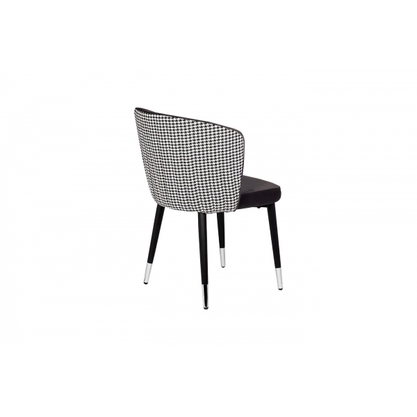 30C-1232F GR Стул велюр серый 54*57*80см с ч/б спинкой